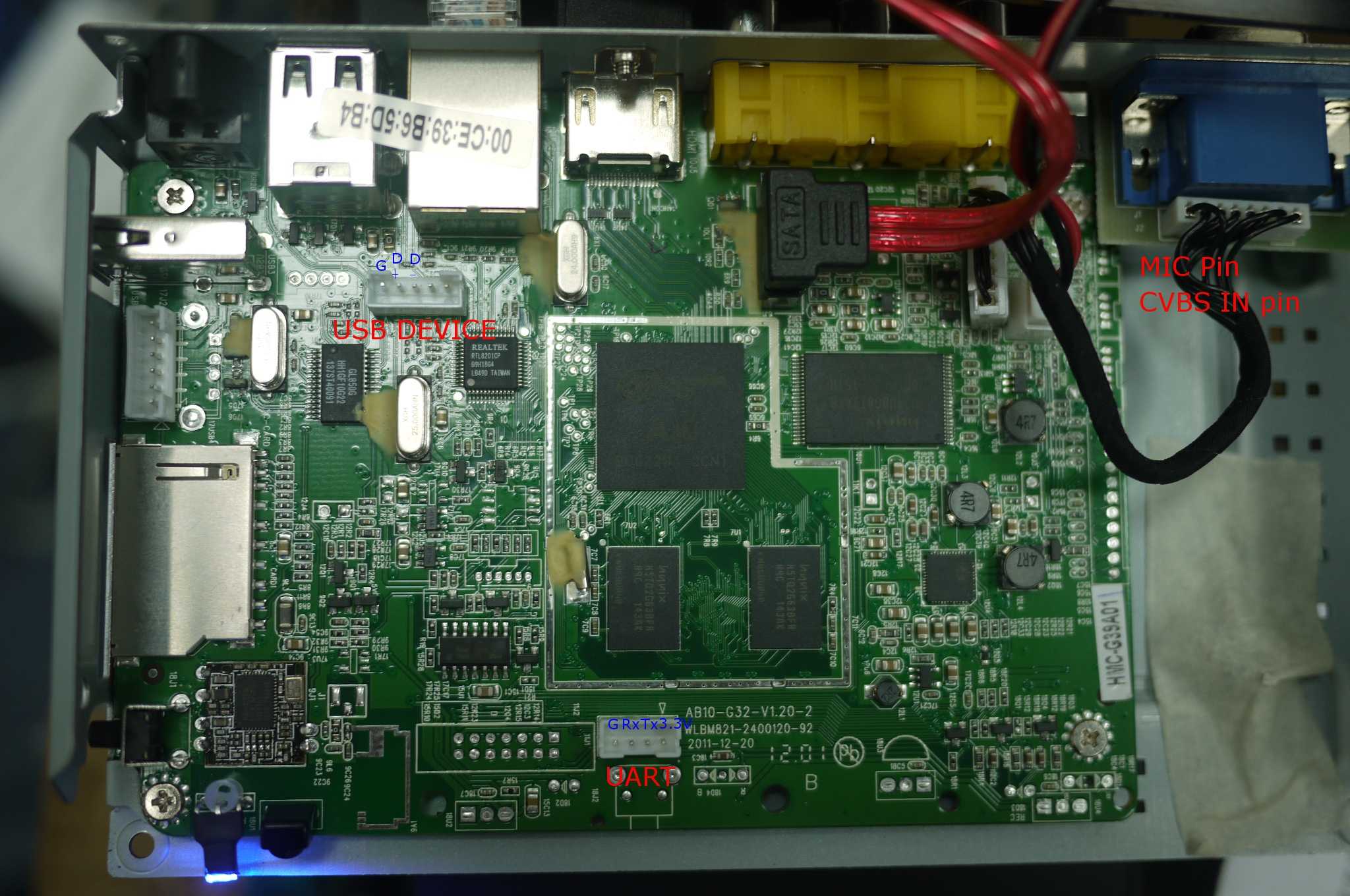 Mele A2000 vista interna e piedinatura connettori Mele A2000 vista interna e piedinatura connettori